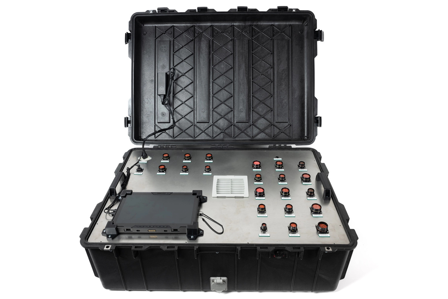 Portable Paladin 5 Data Acquisition System, listo para embarque en su maleta de transporte